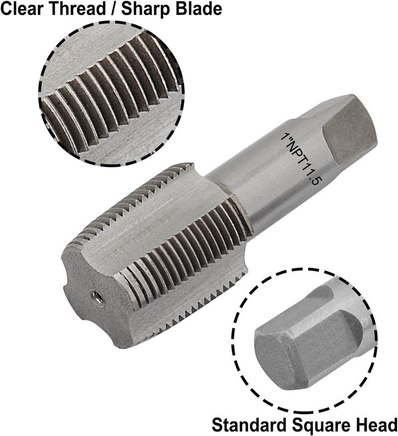 Gunpla NPT Pipe Thread Tap 1 Inch(1" - 11.5 NPT), Alloy Steel Internal Thread Forming Tap, Pipes Threading Flutes for Cleaning or Re-Thread Damaged or Jam Pipe Threads - Image 1